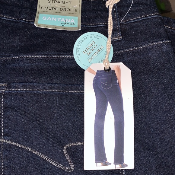 NWT Santana Straight Tummy Control Dark Wash Denim Blue Jeans PLUS 14 - Picture 6 of 6